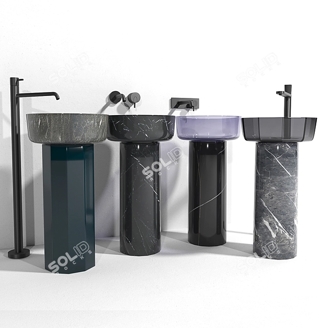 Opale Sinks: Innovative Design for Your Bathroom 3D model image 1