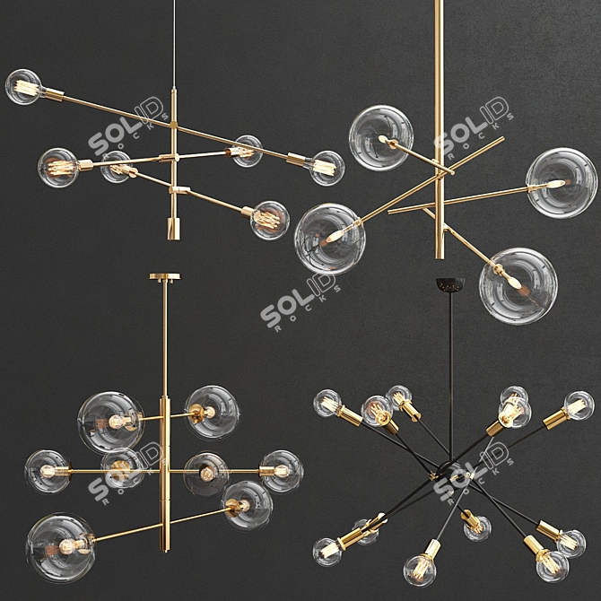 Contemporary Illumination: Mobile Chandelier, Pendant Lights & More 3D model image 1