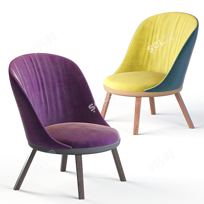 Romy Easy Chair: Sleek Comfort 3D model image 1