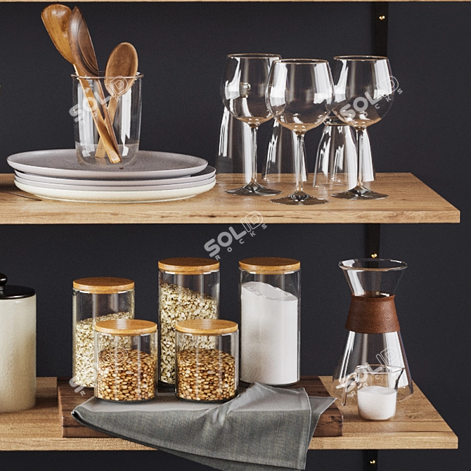 Elegant Kitchen Decor Set 3D model image 4