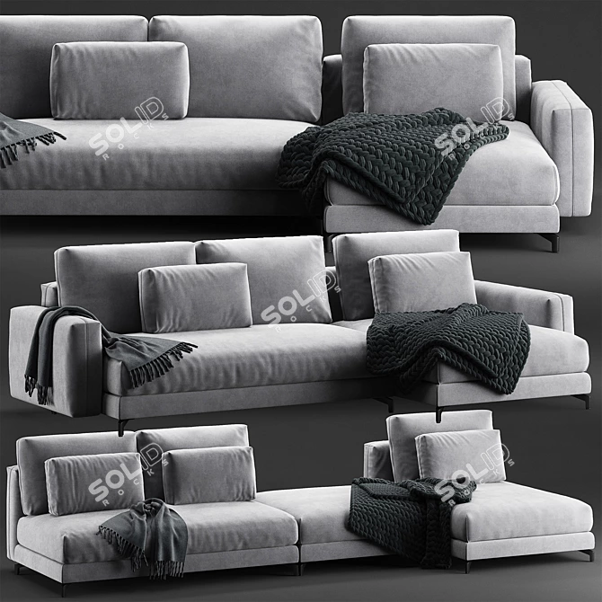 Luxury Rolf Benz 007 Nuvola Sofa Set 3D model image 1