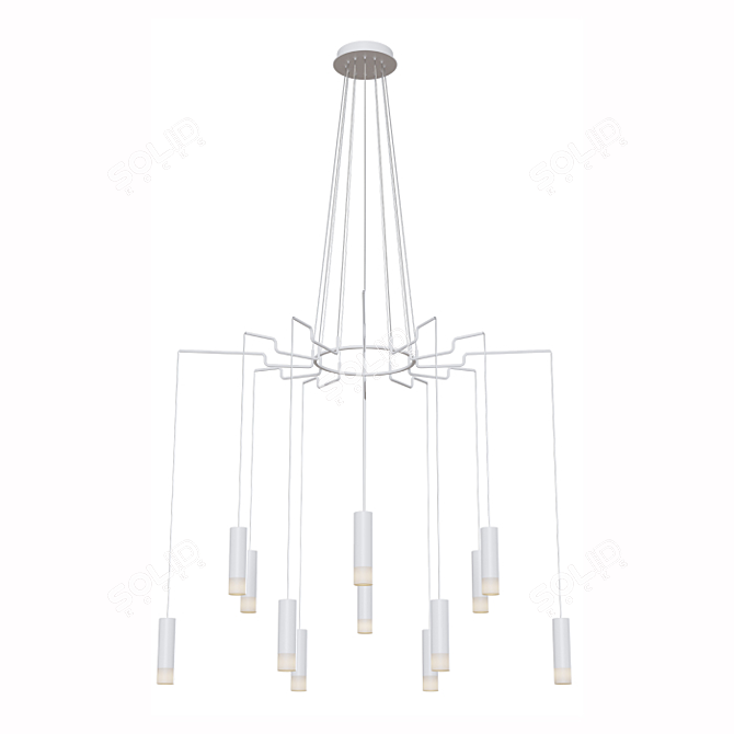 Maytoni Davida MOD035PL-12B Pendant Lamp: Black Metal & Acrylic, 12 Lights 3D model image 1