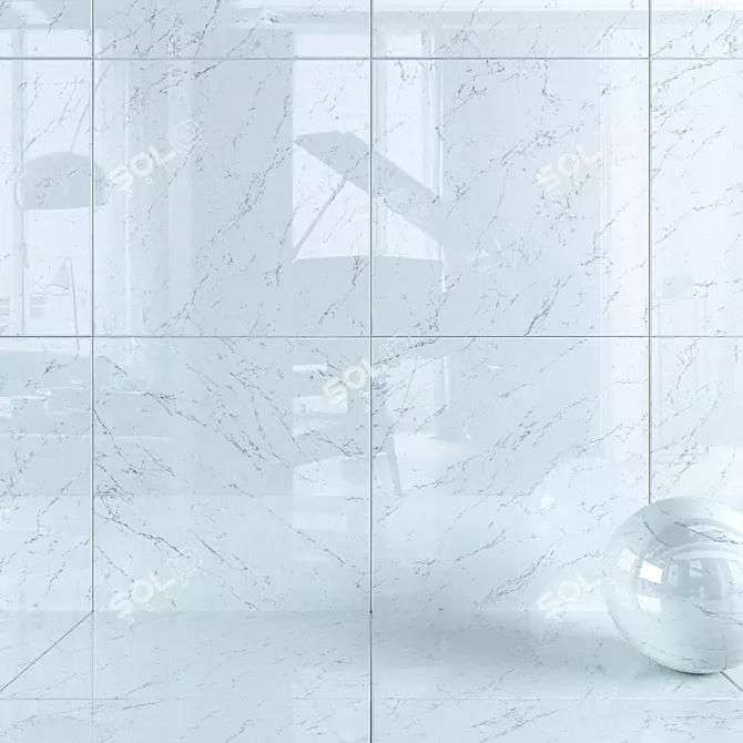 Carrara Pure Wall Tiles: 3K Multi-Texture 3D model image 1