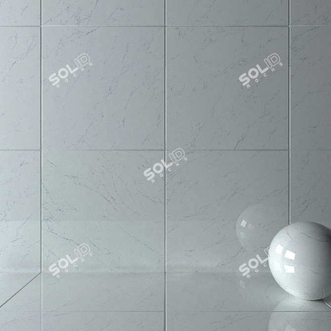 Carrara Pure Wall Tiles: 3K Multi-Texture 3D model image 2