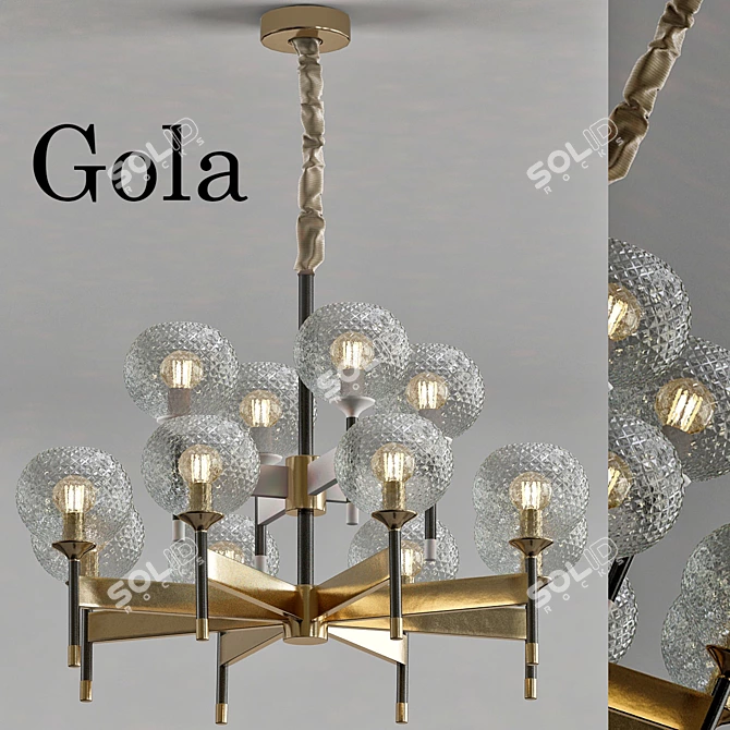 Gola 12 Contemporary Chandelier 3D model image 1