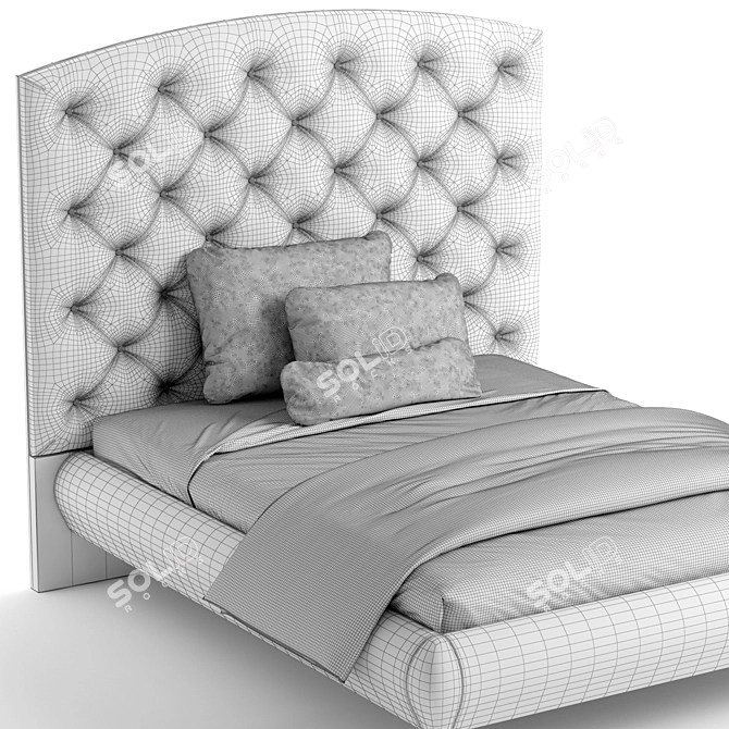 Sleek Barok Bed 3D model image 3