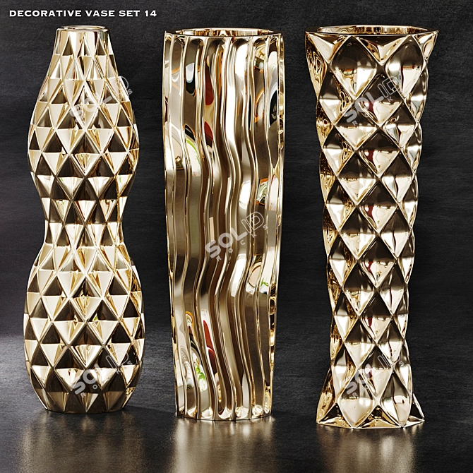 Versatile Decorative Vases Set 3D model image 1