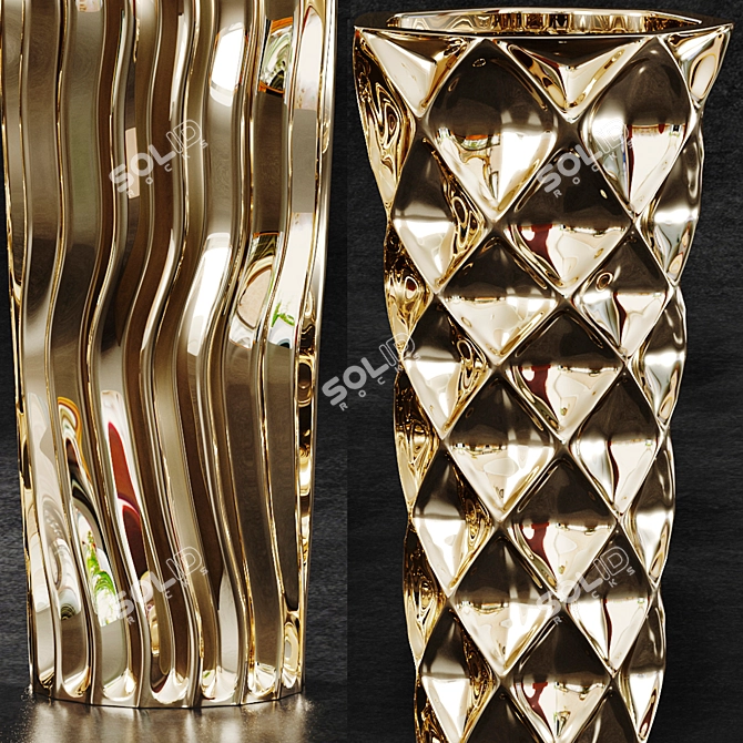 Versatile Decorative Vases Set 3D model image 3