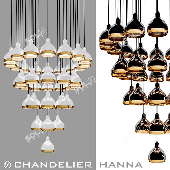 Elegant Hanna Chandelier - Illuminate in Style! 3D model image 1