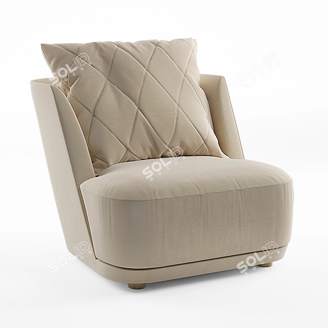 Elegant Alberta Armchair: Castello Lagravinese Studio 3D model image 2