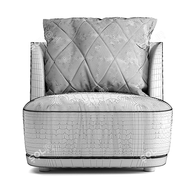 Elegant Alberta Armchair: Castello Lagravinese Studio 3D model image 3
