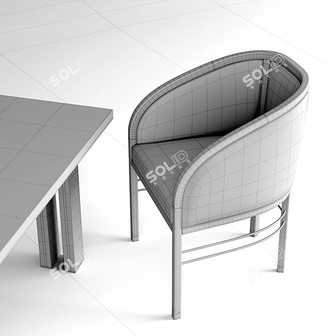 Elegant Frato Mascate Armchair & Kalmar Table 3D model image 3