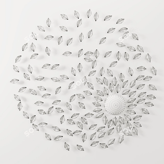 Elegant Leaf Sculpture: Stoke-on-Trent Ceramics 3D model image 2