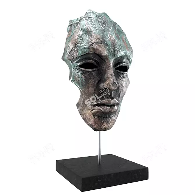 Elegant Face Sculpture 3D model image 1