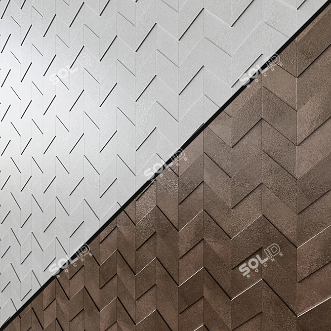 Atlas Concorde Dwell Chevron 3D Décor - Elegant Wall Tiles 3D model image 3