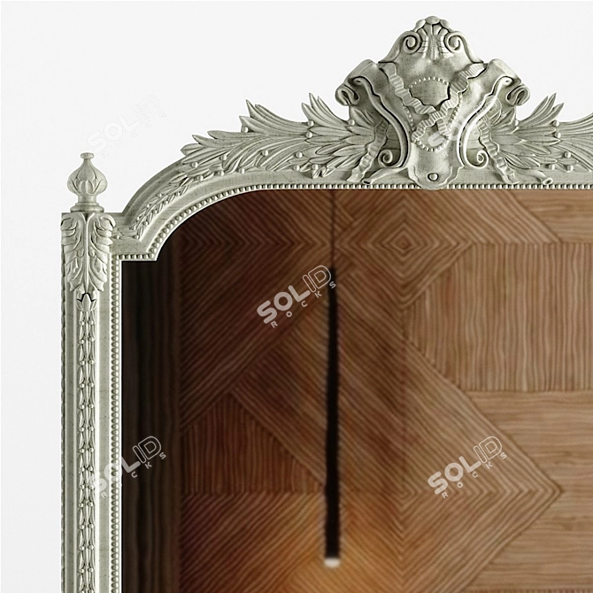 Elegant Baroque Carved Floor Mirror 3D model image 2