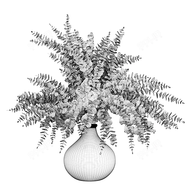 Elegant Eucalyptus Vase 3D model image 3