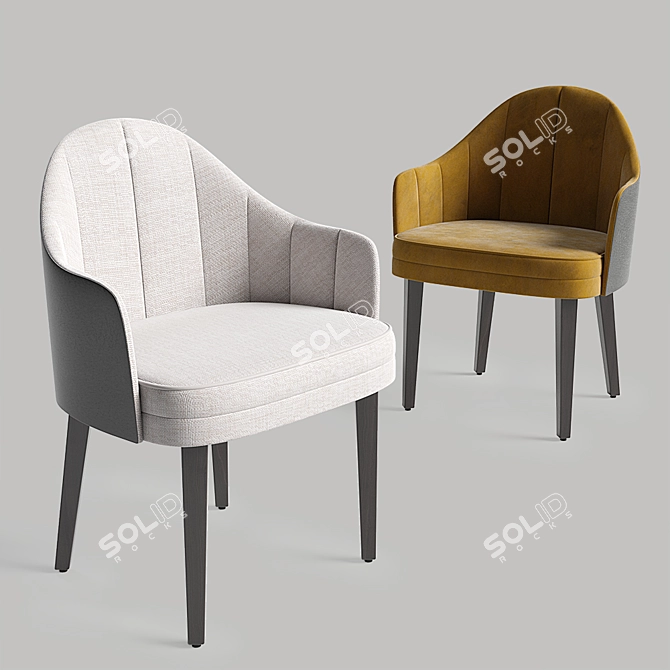 Modern Ash Armchair: Corbetti 3D model image 1