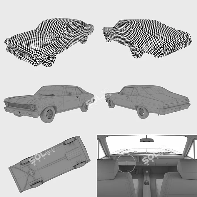 Chevrolet Nova '69: Realistic Low Poly 3D model image 3