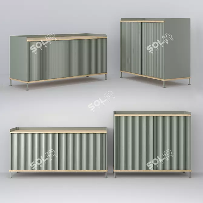 Fusion Steel Oak Chest 3D model image 1