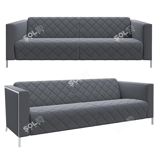Stylish Triple Sofa: VISPO 3D model image 2