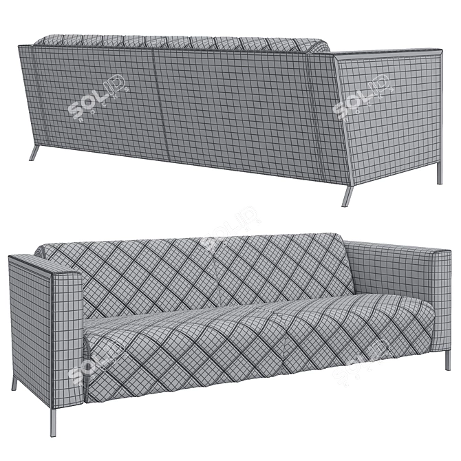 Stylish Triple Sofa: VISPO 3D model image 3