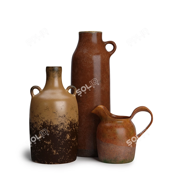 Retro Stoneware Collection 3D model image 1