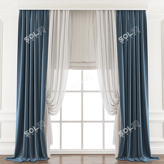 Revamped and Retopologized Curtain 3D model image 1