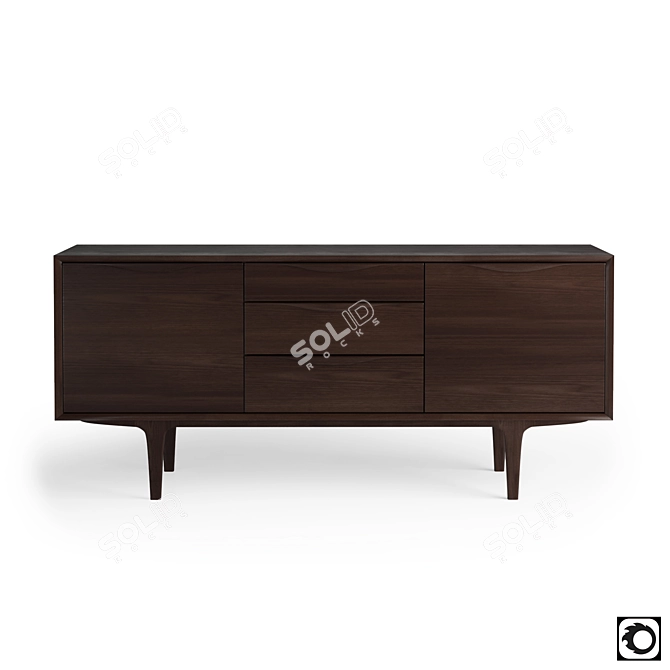 Elegant McKenzie Console: 3 Drawers 3D model image 1