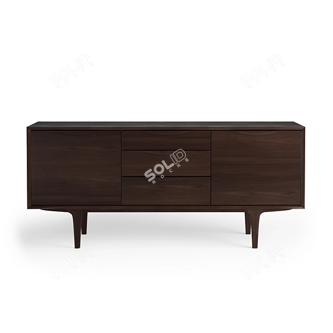 Elegant McKenzie Console: 3 Drawers 3D model image 3