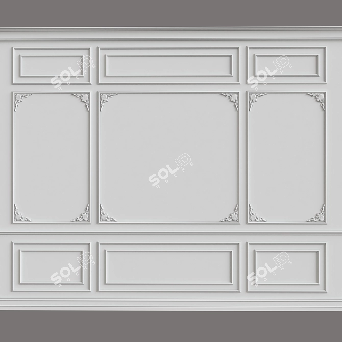 Elegant Wall Moulding Solution 3D model image 1