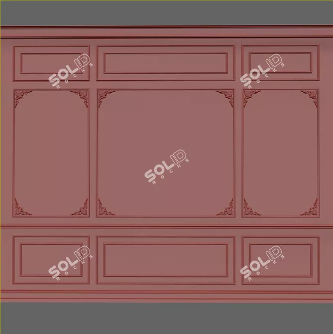 Elegant Wall Moulding Solution 3D model image 2