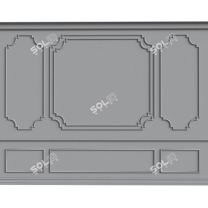 Elegant Wall Moulding: Adds Depth 3D model image 1