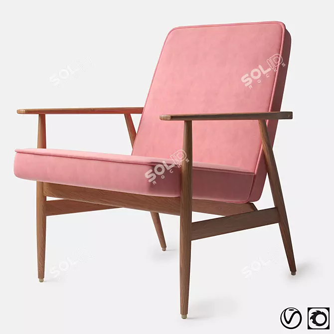 Modern Retro Lounge Chair - 366 Concept Fox 3D model image 1