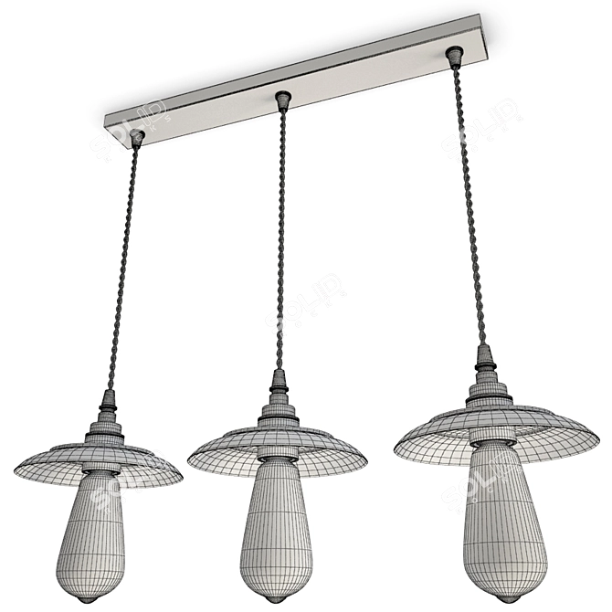 Industrial Reznor Pendant Lamps 3D model image 3