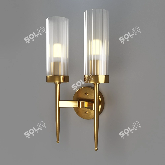 Bulrash 40.8070 - Modern Brass Glass Pendant 3D model image 1