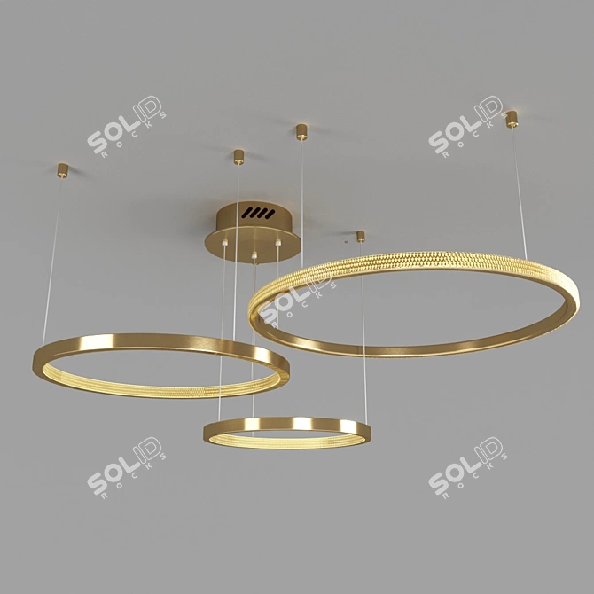 Modern Pendant LED Light Fixture: Cruise Gold 3D model image 1