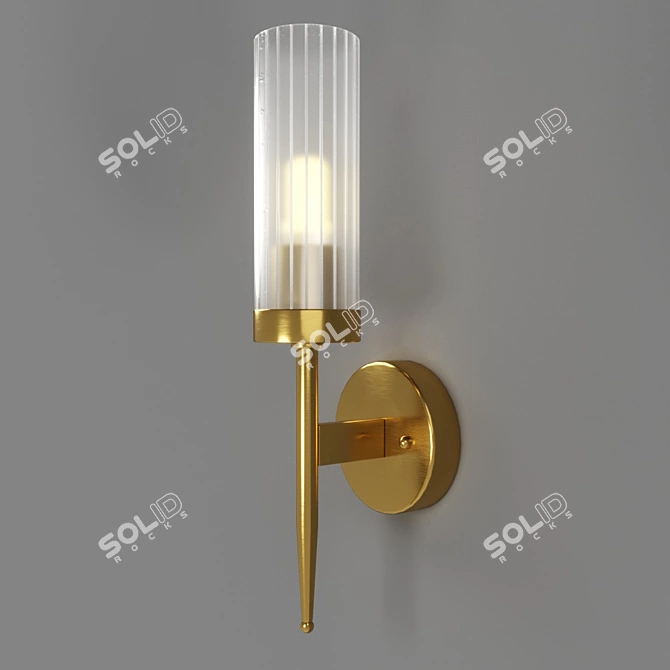 Bulrash 40.8071 Modern Brass Pendant with Clear Glass Shade 3D model image 1