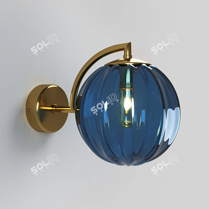 Modern Brass Glass Pendant 3D model image 1