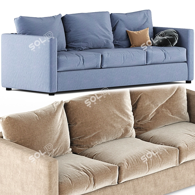 Comfy 3-Seat Ikea Vimle Sofa 3D model image 1