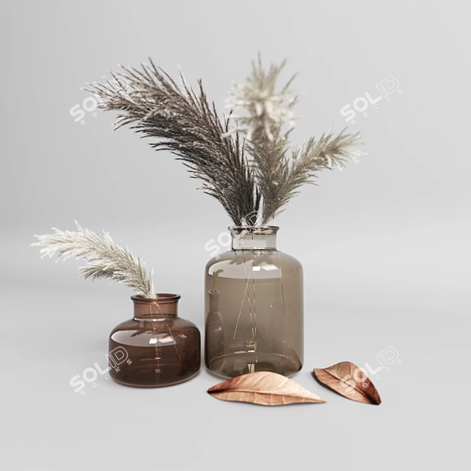 Elegant Smooth Vases 3D model image 2