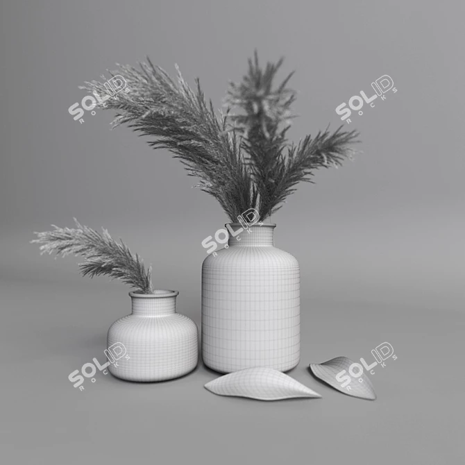 Elegant Smooth Vases 3D model image 3