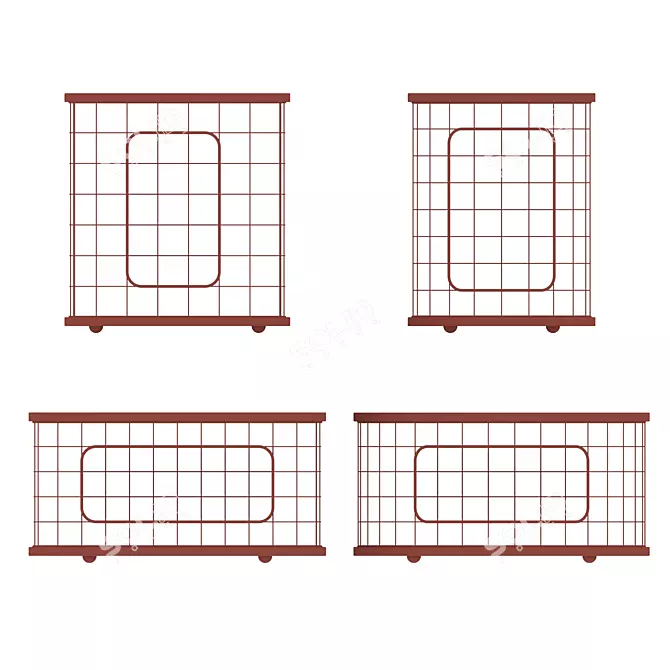 Sleek Wireframe Coffee Table 3D model image 2