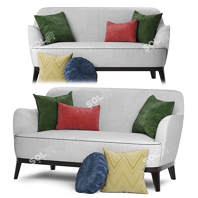 Luxurious Flexform Lysandre Sofa 3D model image 2