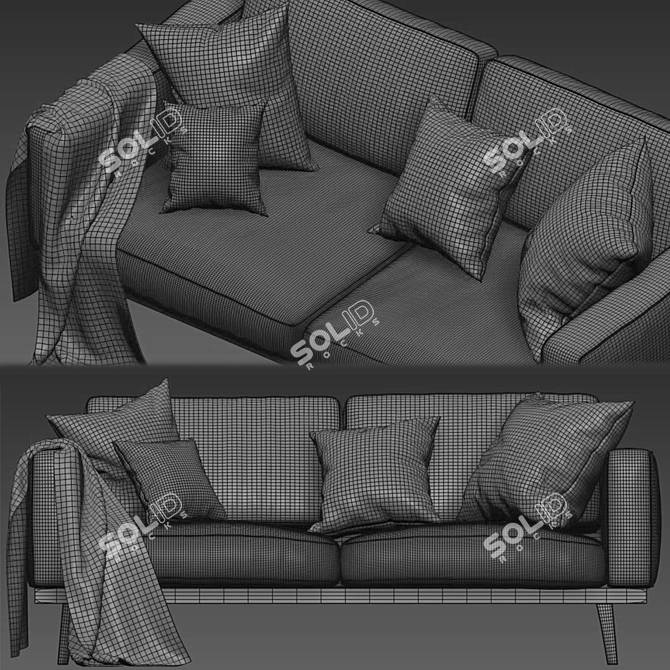 Elegant BoConcept Carlton Sofa 3D model image 3