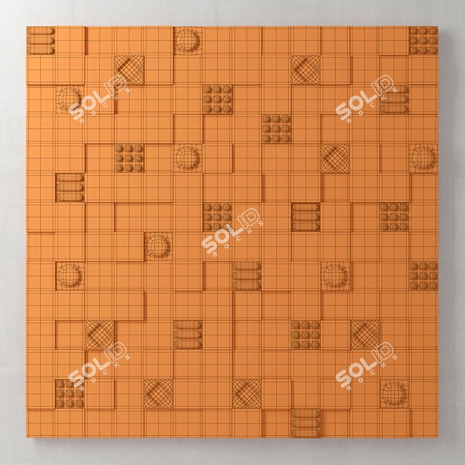 Polygonal Decorative Panel 3D model image 3