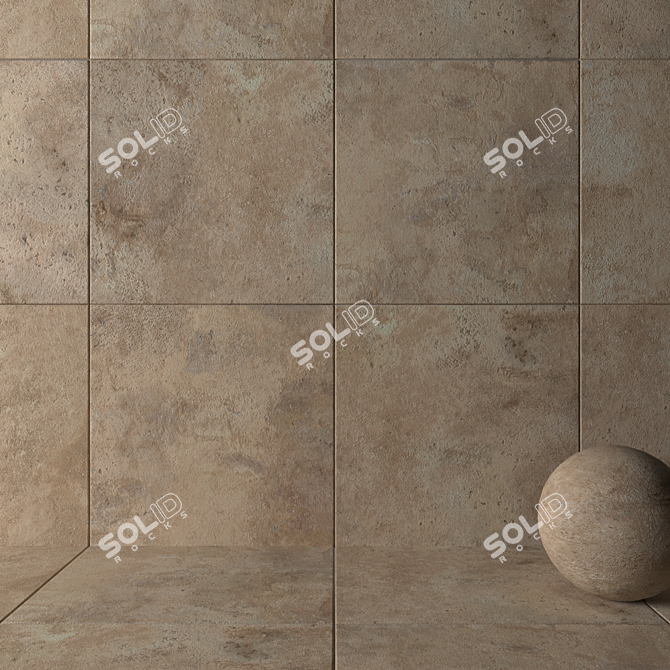 Elegant Aix Beige Wall Tiles 3D model image 2