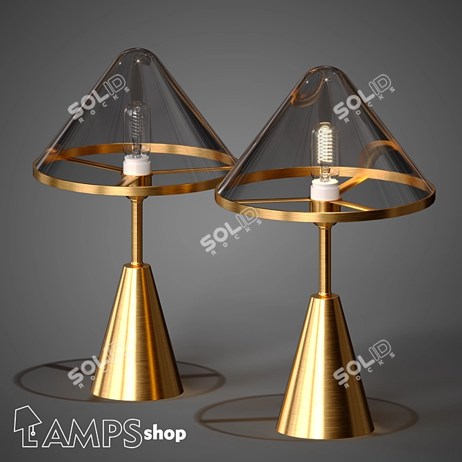 Mushroom Table Lamp: Elegant and Stylish. 3D model image 1