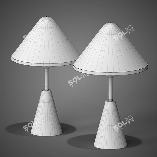 Mushroom Table Lamp: Elegant and Stylish. 3D model image 2