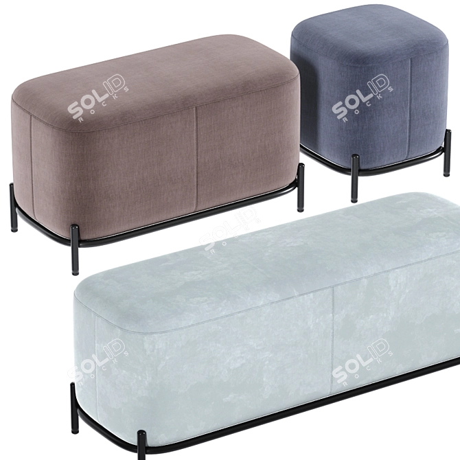 Pawai Pouf Set | Stylish, Versatile, Comfortable 3D model image 2